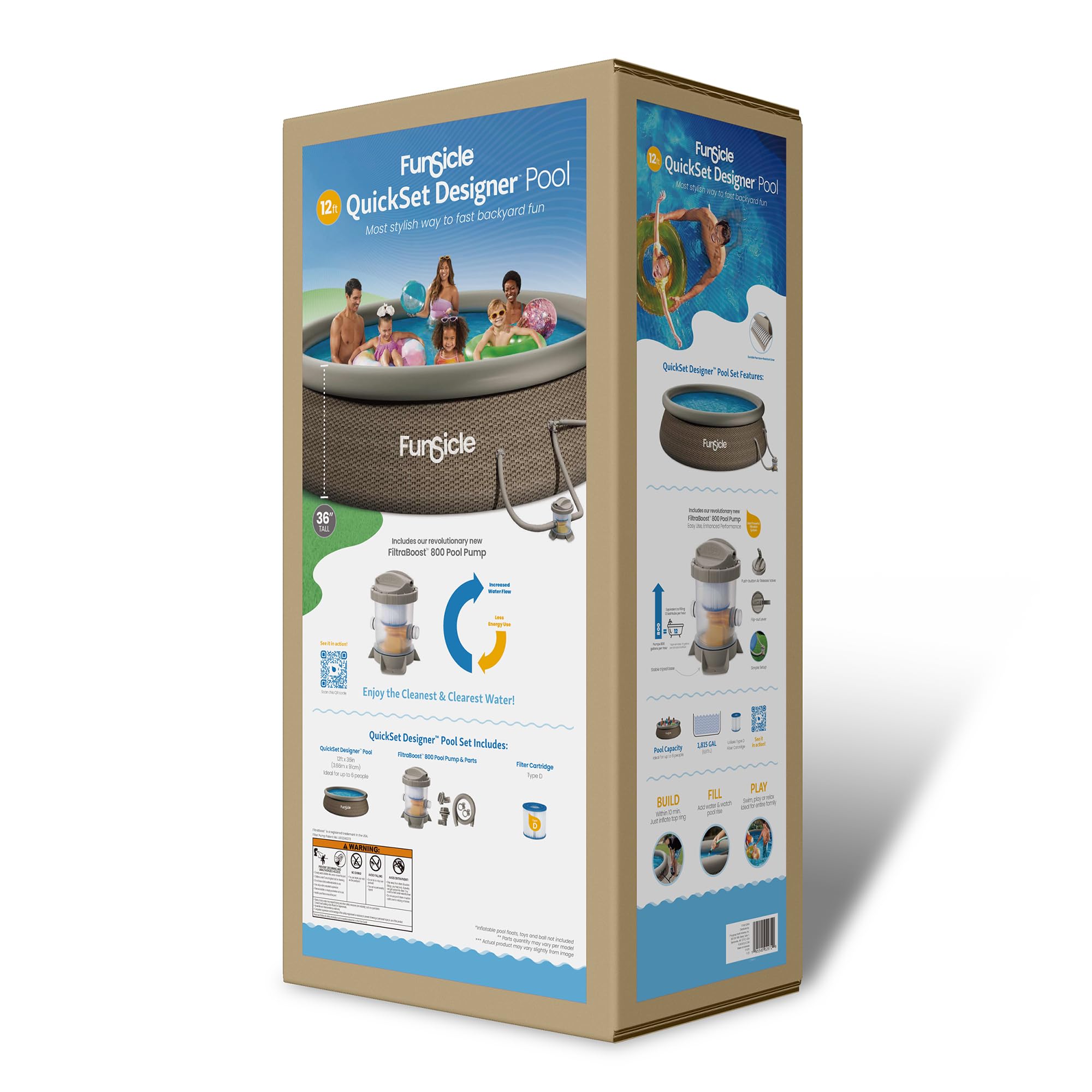 Funsicle QuickSet Designer pool retail packaging box